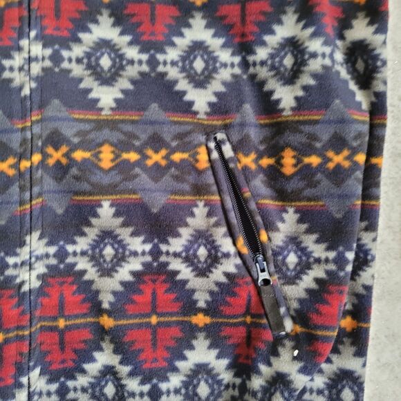 Kingsize Fleece Jacket Mens XLTall Full Zip Aztec Southwest Stretch Waist Pocket - Picture 2 of 10